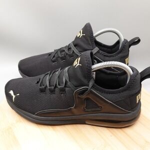 Puma Shoes Womens 9 Black Gold Running Sneakers 388016-01 Flaws